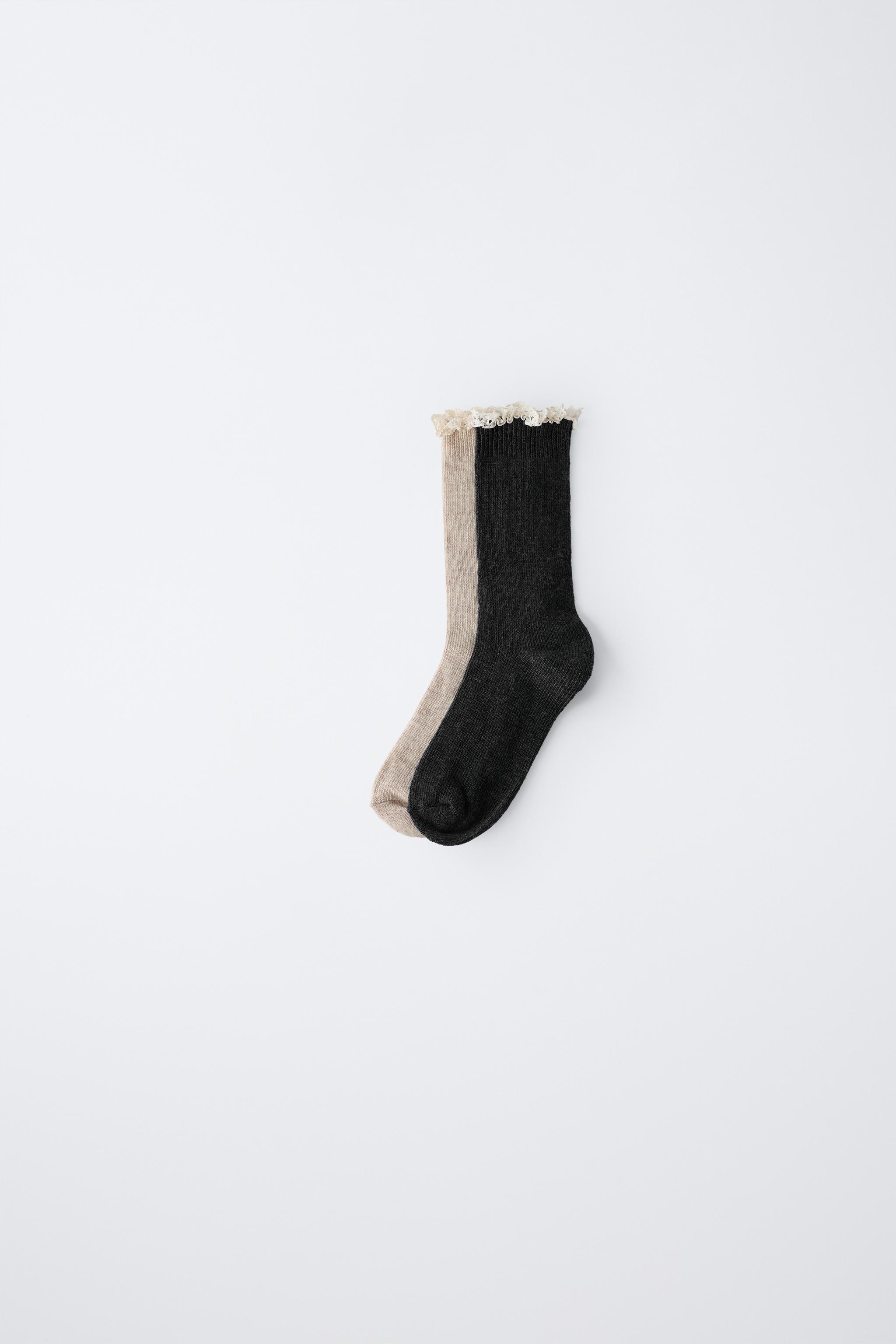 TWO-PACK OF LACE TRIMMED SOCKS
